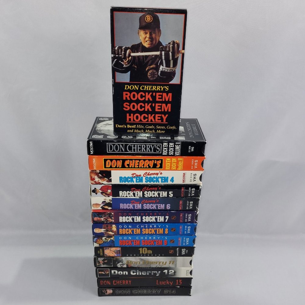 VHS NHL Don Cherry Rock Em Sock Em Vintage Hockey 14 VHS Video Tapes